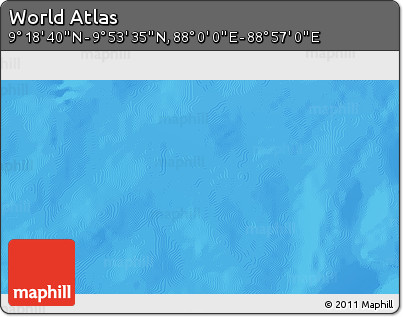Physical 3D Map of the Area around 9° 36' 8" N, 88° 28' 29" E
