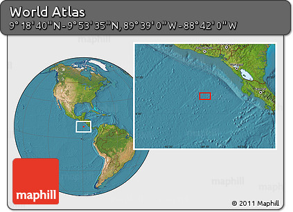 Satellite Location Map of the Area around 9° 36' 8" N, 89° 10' 30" W