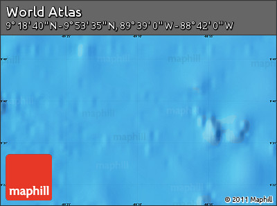 Physical Map of the Area around 9° 36' 8" N, 89° 10' 30" W