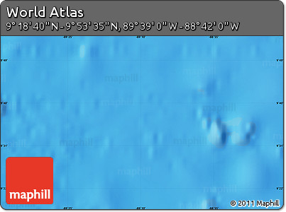 Physical Map of the Area around 9° 36' 8" N, 89° 10' 30" W