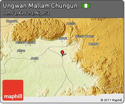 Physical 3D Map of Ungwan Mallam Chungun