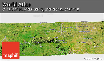 Satellite Panoramic Map of the Area around 9° 36' 8" N, 8° 34' 29" E