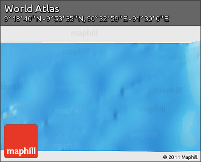 Physical 3D Map of the Area around 9° 36' 8" N, 91° 1' 30" E