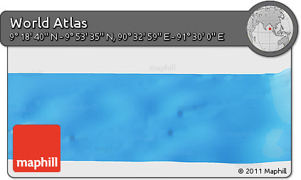 Physical Panoramic Map of the Area around 9° 36' 8" N, 91° 1' 30" E