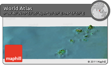 Satellite Panoramic Map of the Area around 9° 36' 8" N, 97° 49' 29" E