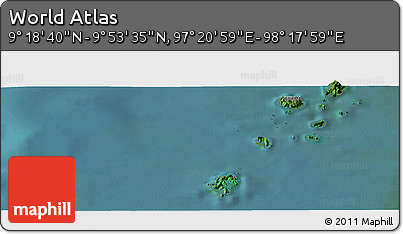 Satellite Panoramic Map of the Area around 9° 36' 8" N, 97° 49' 29" E