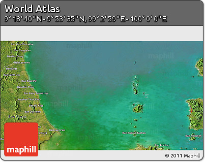 Satellite 3D Map of the Area around 9° 36' 8" N, 99° 31' 30" E