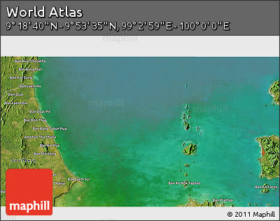 Satellite 3D Map of the Area around 9° 36' 8" N, 99° 31' 30" E