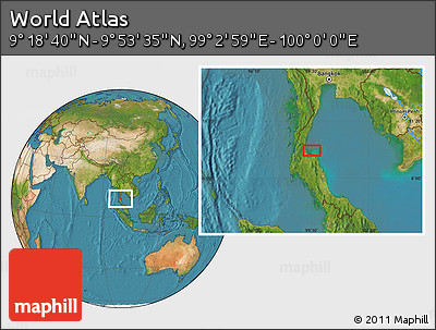 Satellite Location Map of the Area around 9° 36' 8" N, 99° 31' 30" E