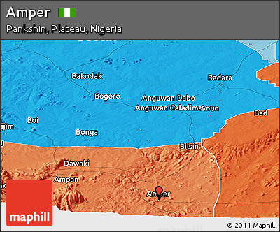 Political Panoramic Map of Amper