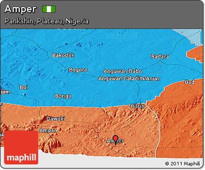 Political Panoramic Map of Amper