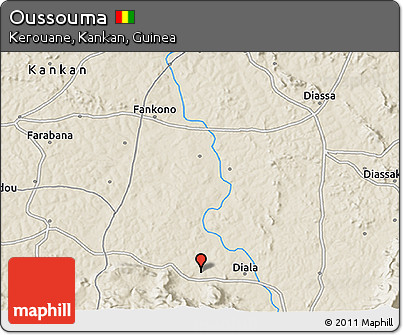 Shaded Relief 3D Map of Oussouma