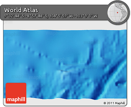 Physical 3D Map of the Area around 9° 15' 16" S, 103° 37' 30" W