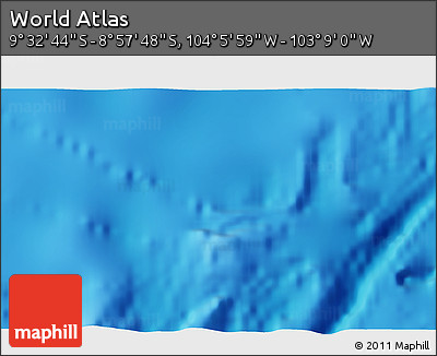Physical 3D Map of the Area around 9° 15' 16" S, 103° 37' 30" W