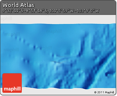 Physical 3D Map of the Area around 9° 15' 16" S, 103° 37' 30" W