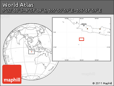Blank Location Map of the Area around 9° 15' 16" S, 106° 19' 29" E