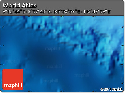Physical Map of the Area around 9° 15' 16" S, 106° 19' 29" E