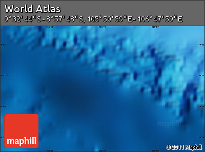 Shaded Relief Map of the Area around 9° 15' 16" S, 106° 19' 29" E