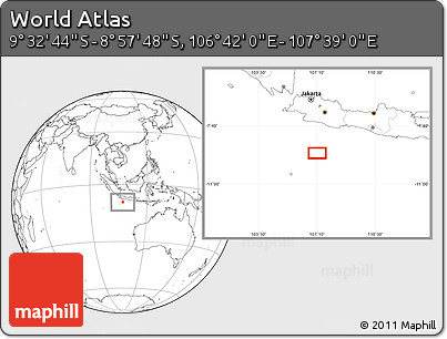Blank Location Map of the Area around 9° 15' 16" S, 107° 10' 30" E
