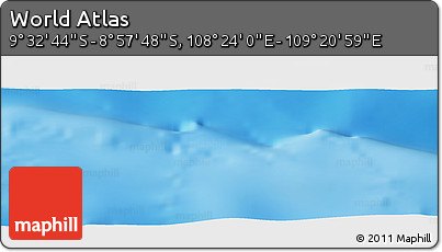 Shaded Relief Panoramic Map of the Area around 9° 15' 16" S, 108° 52' 30" E