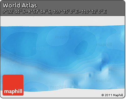 Political 3D Map of the Area around 9° 15' 16" S, 109° 43' 29" E