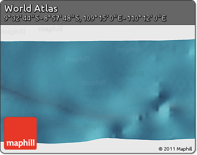 Satellite 3D Map of the Area around 9° 15' 16" S, 109° 43' 29" E