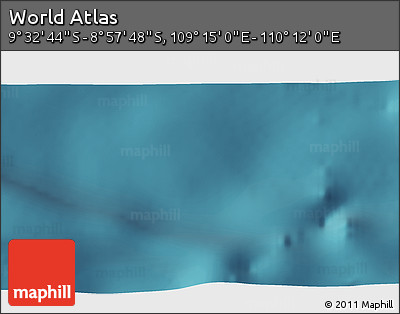 Satellite 3D Map of the Area around 9° 15' 16" S, 109° 43' 29" E