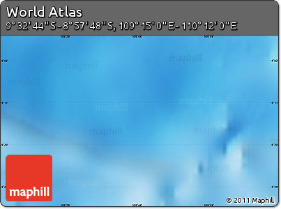 Shaded Relief Map of the Area around 9° 15' 16" S, 109° 43' 29" E