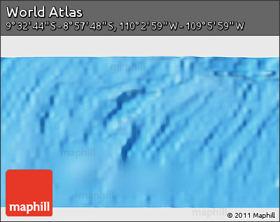 Physical 3D Map of the Area around 9° 15' 16" S, 109° 34' 29" W
