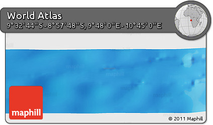Physical Panoramic Map of the Area around 9° 15' 16" S, 10° 16' 30" E