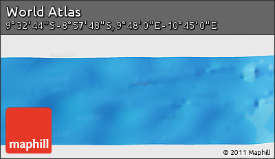 Physical Panoramic Map of the Area around 9° 15' 16" S, 10° 16' 30" E