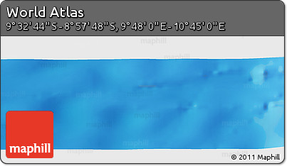 Physical Panoramic Map of the Area around 9° 15' 16" S, 10° 16' 30" E
