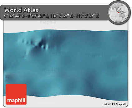 Satellite 3D Map of the Area around 9° 15' 16" S, 110° 34' 29" E