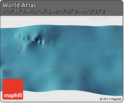 Satellite 3D Map of the Area around 9° 15' 16" S, 110° 34' 29" E