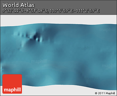 Satellite 3D Map of the Area around 9° 15' 16" S, 110° 34' 29" E