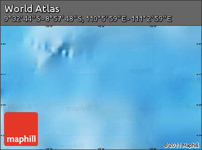 Shaded Relief Map of the Area around 9° 15' 16" S, 110° 34' 29" E