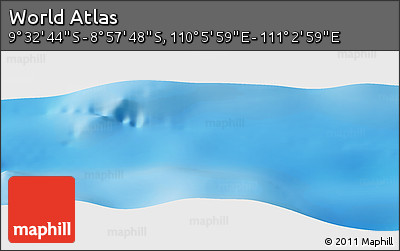 Physical Panoramic Map of the Area around 9° 15' 16" S, 110° 34' 29" E