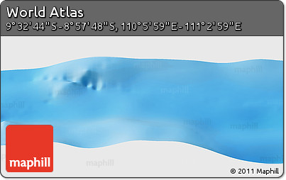 Physical Panoramic Map of the Area around 9° 15' 16" S, 110° 34' 29" E