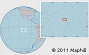 Gray Location Map of the area around 9° 15' 16" S, 110° 25' 30" W, hill shading