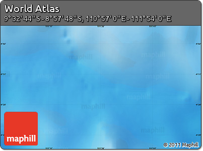 Physical Map of the Area around 9° 15' 16" S, 111° 25' 30" E