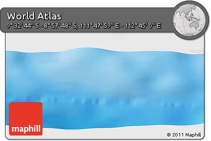 Shaded Relief Panoramic Map of the Area around 9° 15' 16" S, 112° 16' 30" E
