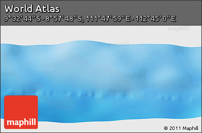 Shaded Relief Panoramic Map of the Area around 9° 15' 16" S, 112° 16' 30" E