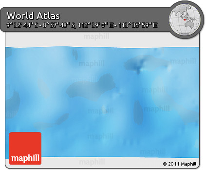 Physical 3D Map of the Area around 9° 15' 16" S, 113° 7' 30" E