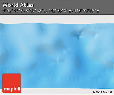 Physical 3D Map of the Area around 9° 15' 16" S, 113° 7' 30" E