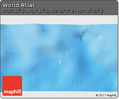 Physical 3D Map of the Area around 9° 15' 16" S, 113° 7' 30" E