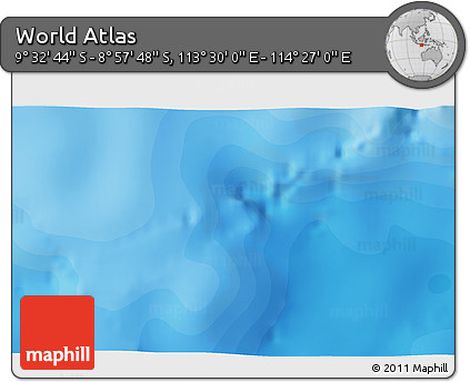 Political 3D Map of the Area around 9° 15' 16" S, 113° 58' 29" E