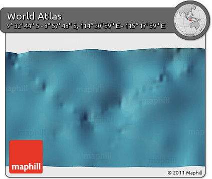 Satellite 3D Map of the Area around 9° 15' 16" S, 114° 49' 29" E