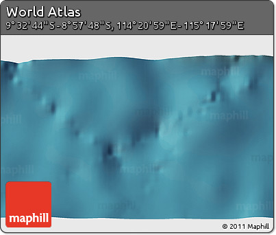 Satellite 3D Map of the Area around 9° 15' 16" S, 114° 49' 29" E