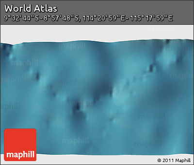 Satellite 3D Map of the Area around 9° 15' 16" S, 114° 49' 29" E