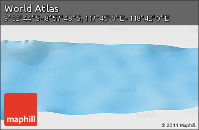 Physical Panoramic Map of the Area around 9° 15' 16" S, 118° 13' 29" E